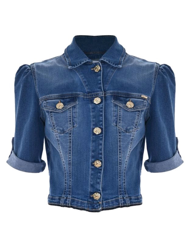 kocca giubbino IN DENIM CON MANICHE A SBUFFO bakari
